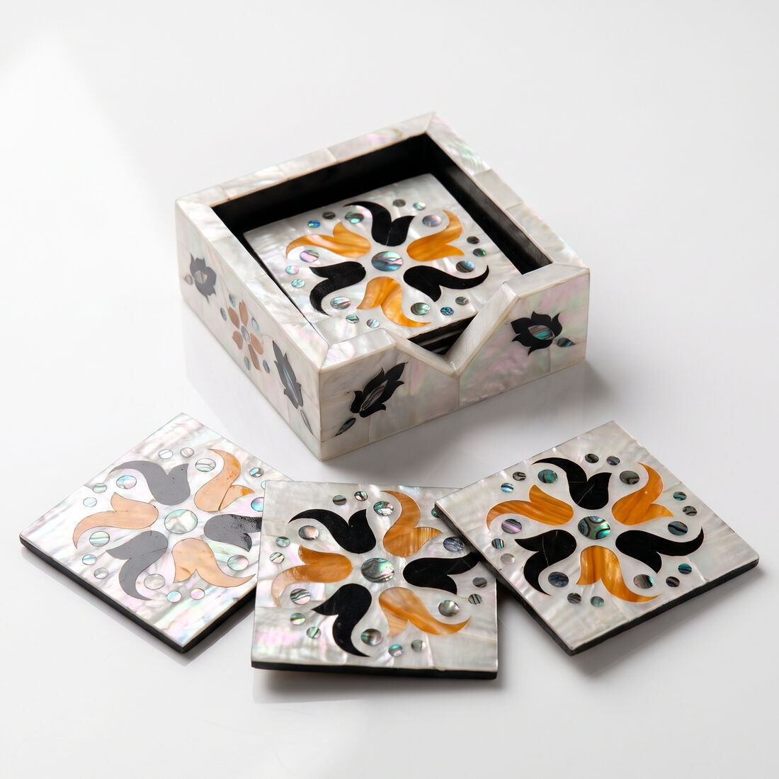 Amber Blossom Coaster Set